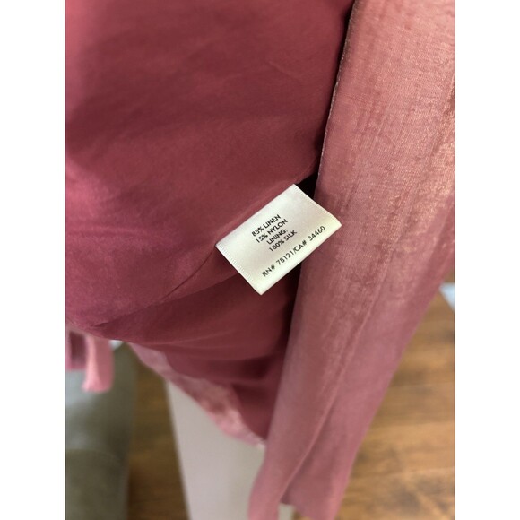 Eileen Fisher Jacket Women M Pink Silk Luxe Streetwear Shiny Chic Sustainable - Picture 7 of 8